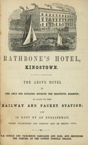rathbone_hotel.jpg - Advertisement for Rathbone's Hotel, Kingstown (1854).
