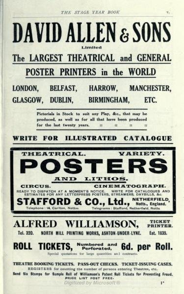 daved-allen-and-sons-posters.jpg - A poster for David Allen and Sons.  Makers of theatrical posters.  From the Stage Yearbook, 1904.